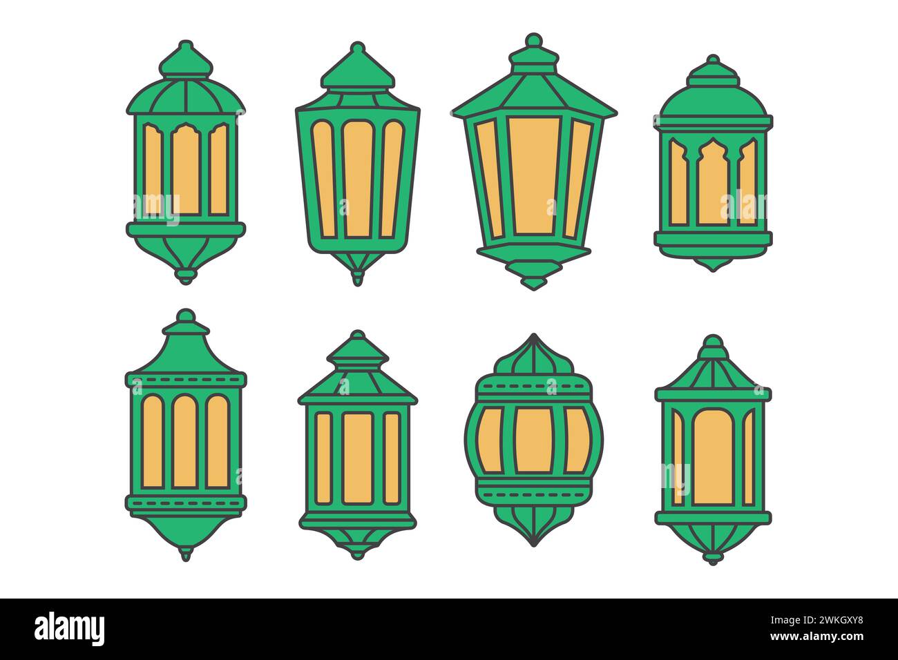 Ramadan Lanterns Collection de lanternes traditionnelles du moyen-Orient illustration vectorielle Illustration de Vecteur