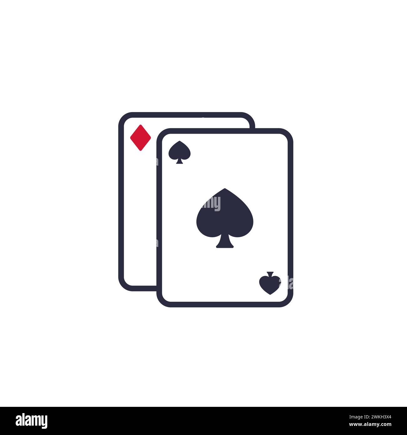 icône de cartes de poker avec as Illustration de Vecteur