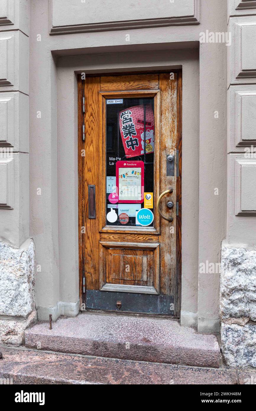 Ravintola Domo porte de restaurant japonais à Helsinki, Finlande Banque D'Images