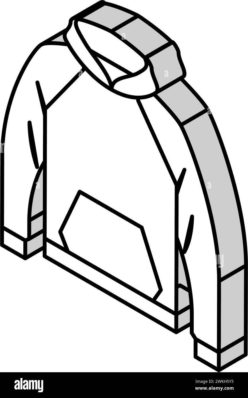 sweat à capuche d'extérieur pour homme isométrique illustration vectorielle Illustration de Vecteur