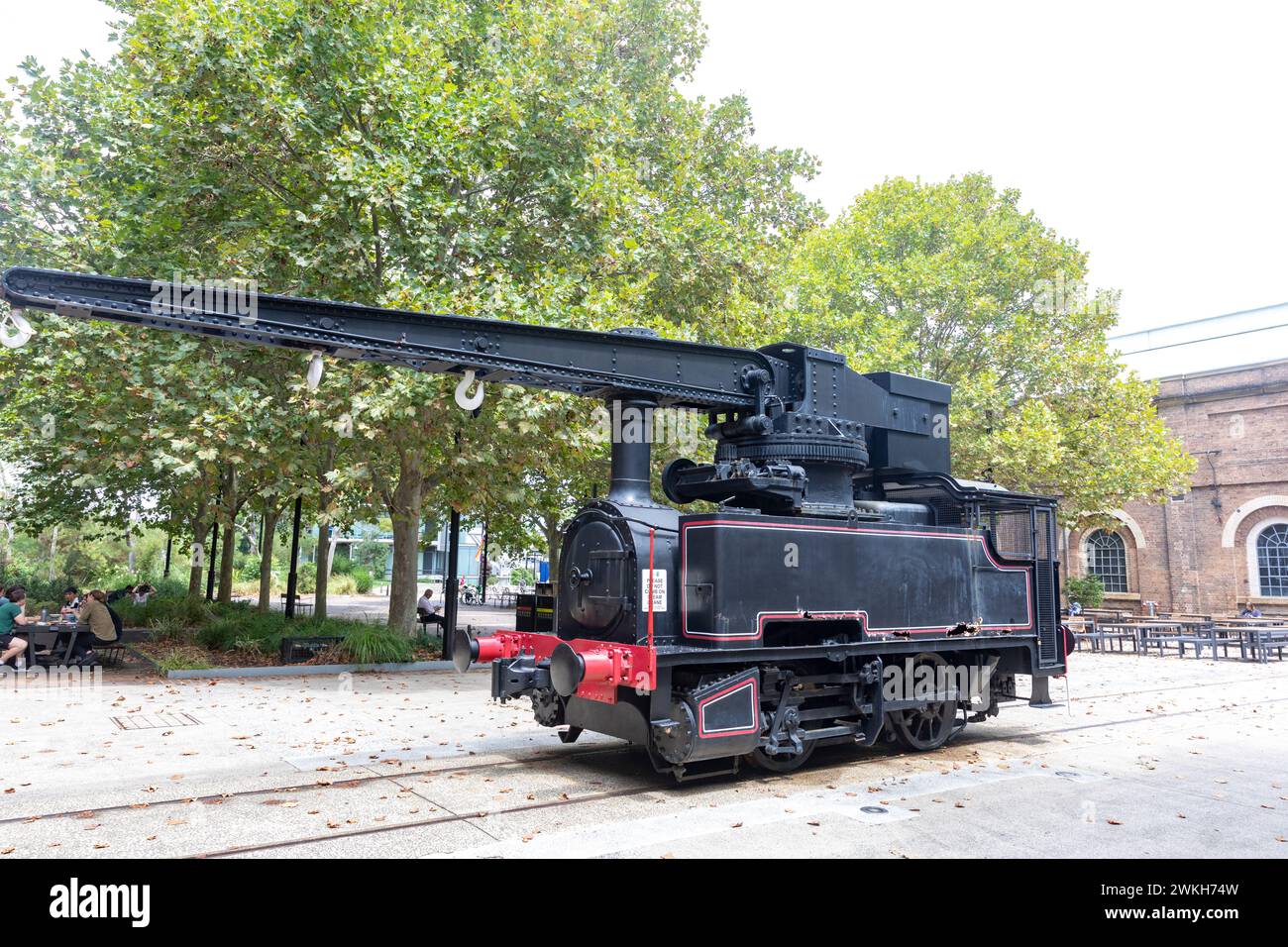 South Eveleigh, anciens chantiers de chemin de fer du gouvernement, 1950 a construit la locomotive de réservoir de grue de levage, Sydney, NSW, Australie, 2024 Banque D'Images