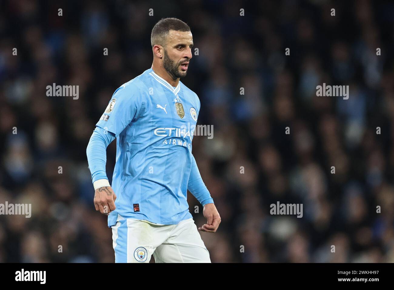Manchester, Royaume-Uni. 20 février 2024. Kyle Walker de Manchester City lors du match de premier League Manchester City vs Brentford au stade Etihad, Manchester, Royaume-Uni, le 20 février 2024 (photo par Mark Cosgrove/News images) à Manchester, Royaume-Uni le 20/02/2024. (Photo de Mark Cosgrove/News images/SIPA USA) crédit : SIPA USA/Alamy Live News Banque D'Images
