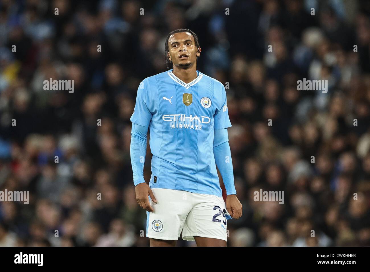 Manchester, Royaume-Uni. 20 février 2024. Manuel Akanji de Manchester City lors du match de premier League Manchester City vs Brentford au stade Etihad, Manchester, Royaume-Uni, le 20 février 2024 (photo par Mark Cosgrove/News images) à Manchester, Royaume-Uni le 20/02/2024. (Photo de Mark Cosgrove/News images/SIPA USA) crédit : SIPA USA/Alamy Live News Banque D'Images