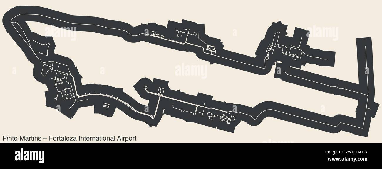 Plan des terminaux de l'AÉROPORT INTERNATIONAL PINTO MARTINS – FORTALEZA (FOR), FORTALEZA Illustration de Vecteur