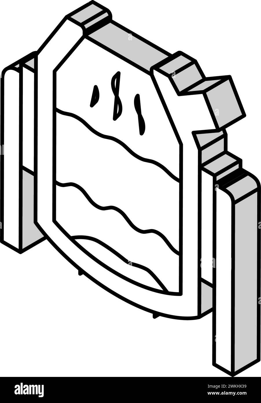 illustration vectorielle d'icône isométrique de production d'acier pour laminoir à bandes chaudes Illustration de Vecteur