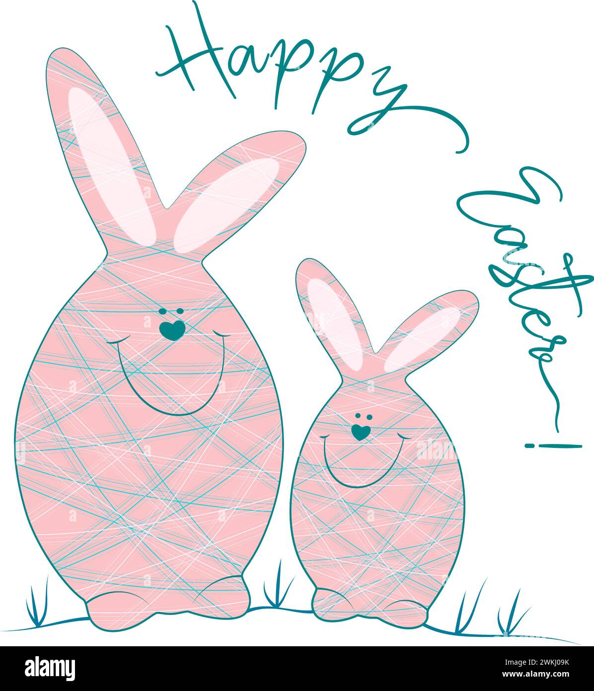 Joyeuses pâques lapin drôle Illustration de Vecteur
