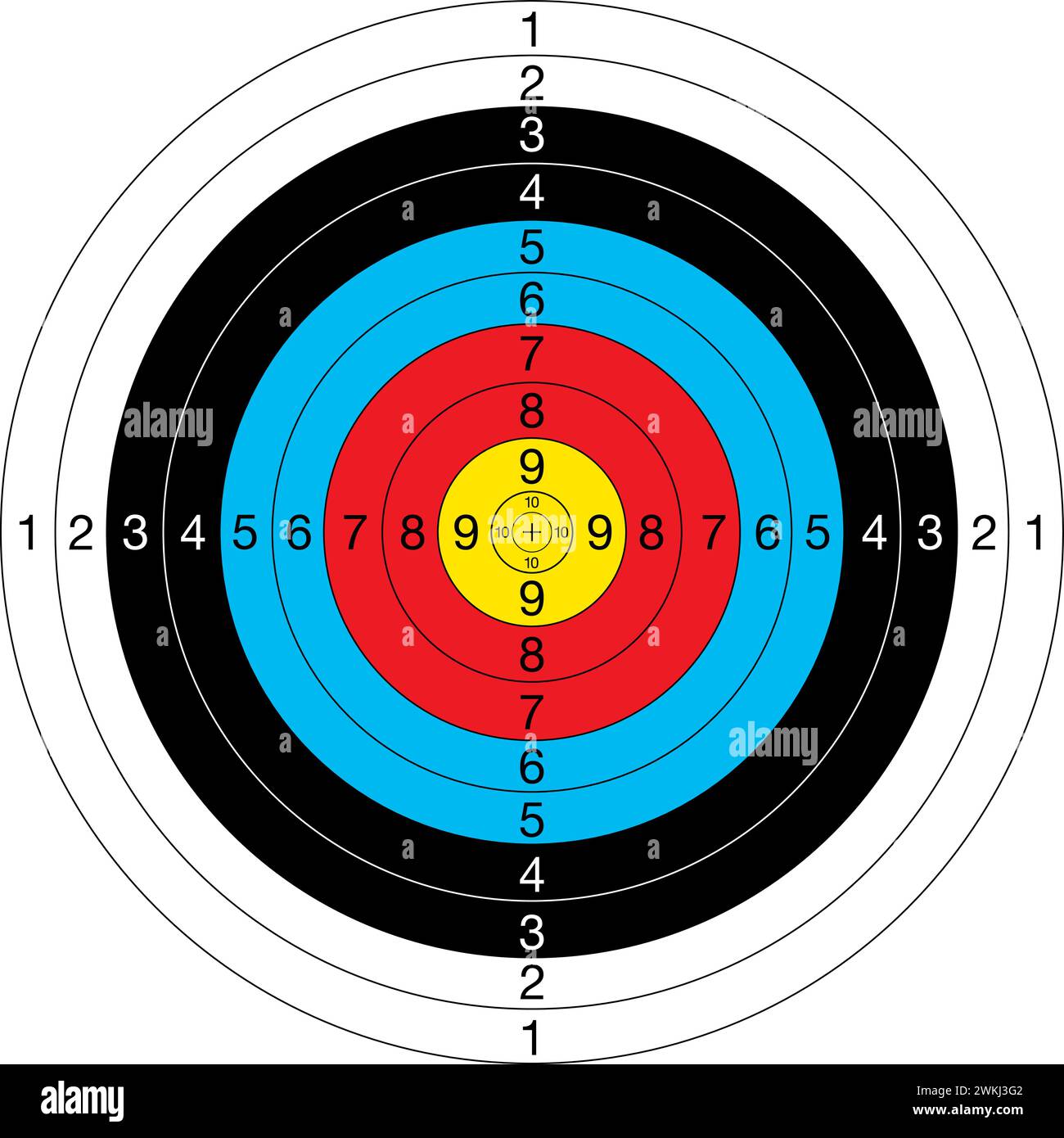 Cible de centre de tir à l'arc pour le sport du tir à l'arc olympique, illustration vectorielle Illustration de Vecteur