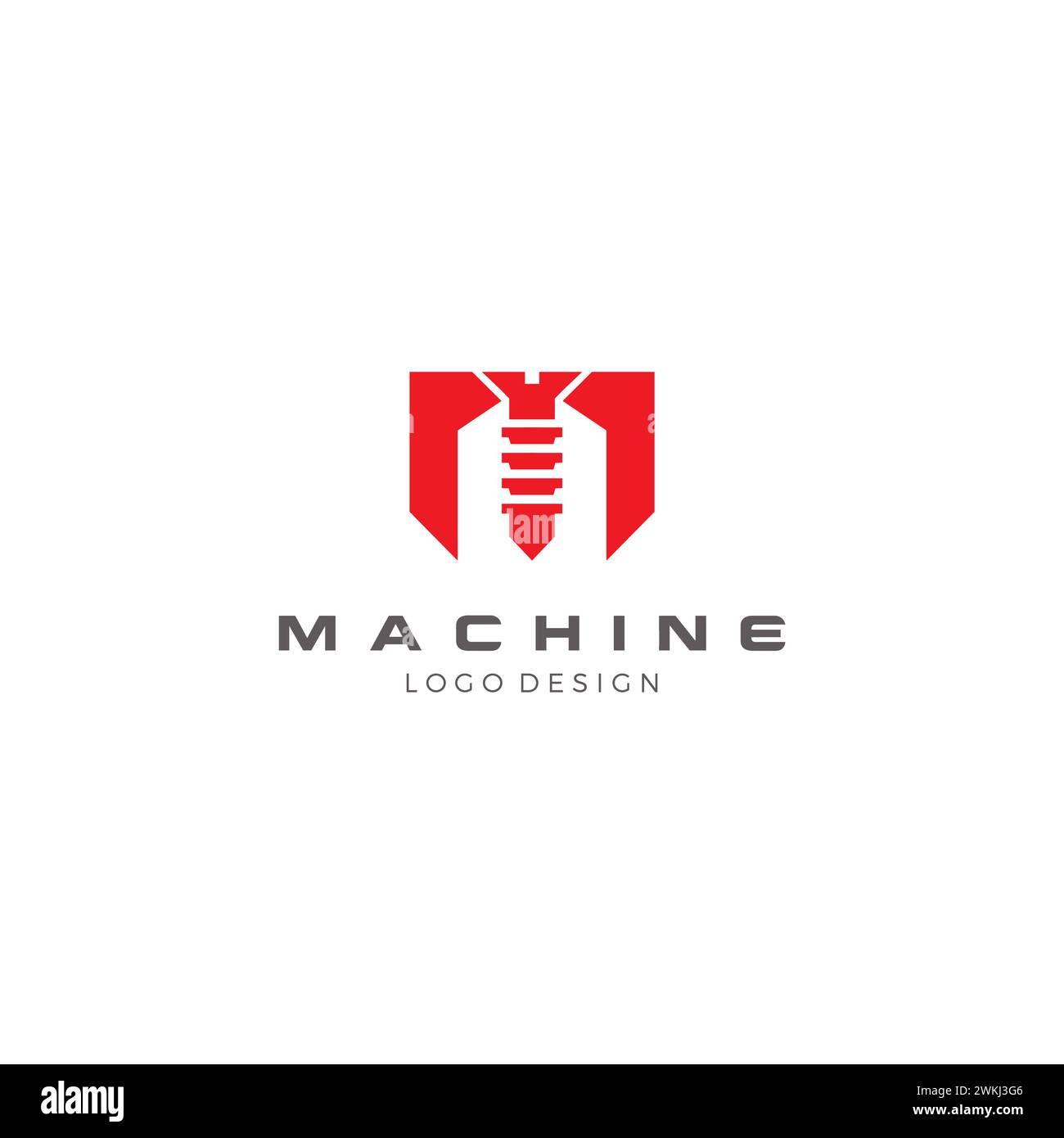 M logo de la machine. Logo lettre M. Illustration de Vecteur