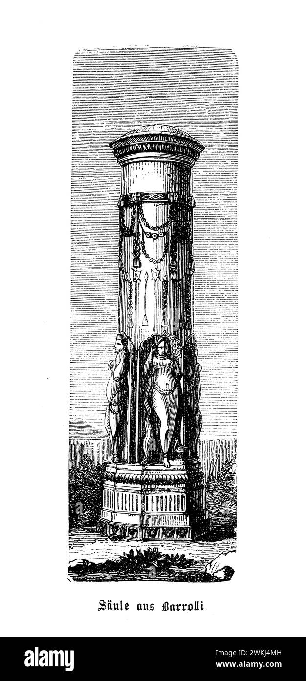 Le pilier sculpté dans le campus du complexe des temples de Baroli à Rawatbhata, Rajasthan, incarne l'artisanat exquis et le patrimoine artistique de l'Inde du Xe siècle. Faisant partie de l'un des plus anciens complexes de temples du Rajasthan, ce pilier témoigne des artisans qualifiés de la dynastie Gurjara-Pratihara, connus pour leur style architectural unique et leurs motifs décoratifs. Le pilier est orné de sculptures complexes qui représentent diverses divinités, créatures mythiques et motifs floraux, symbolisant le monde spirituel et naturel. Banque D'Images