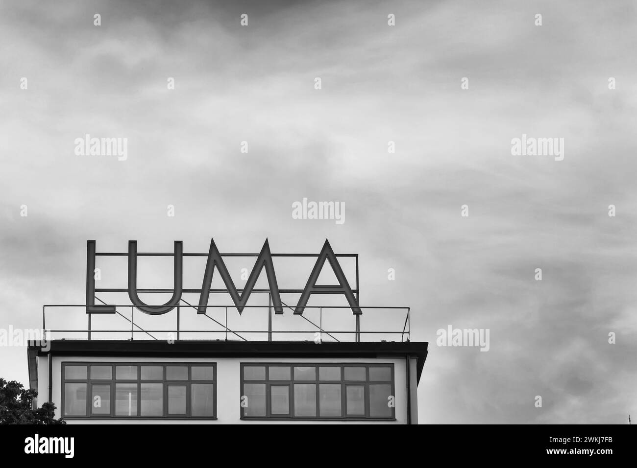 L'ancienne usine d'ampoules Luma est maintenant installée dans Luma Park by Hammarby Sjö (lac), SODRA Hammarbyhamnen, Stockholm Banque D'Images