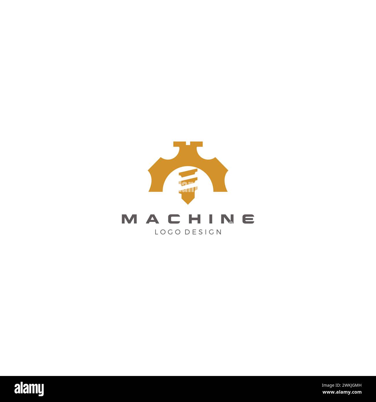 M logo de la machine simple. Logo lettre M. Illustration de Vecteur
