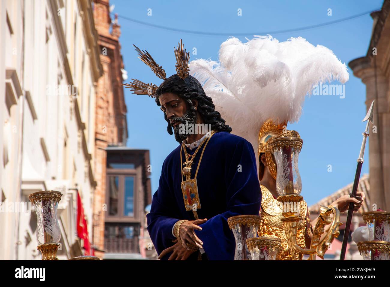 Semaine sainte à Séville, de fraternité de la captive de Saint Paul Banque D'Images