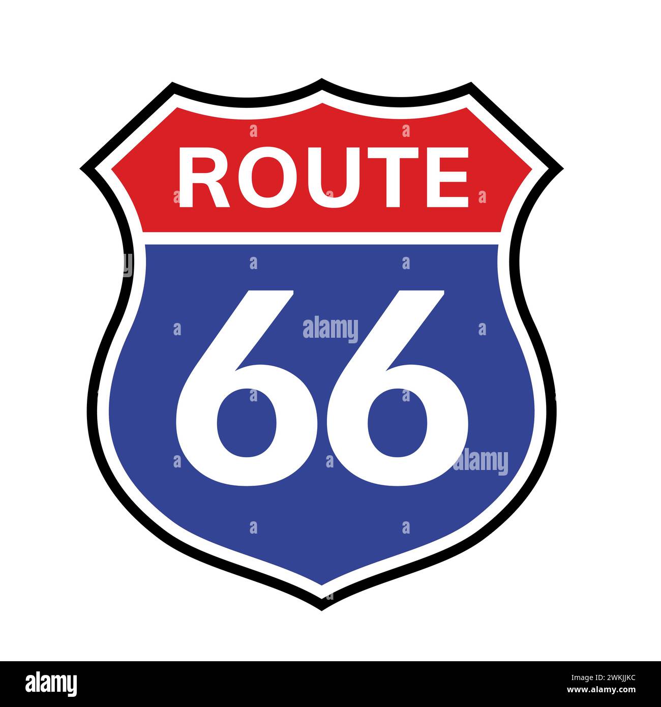 66 icône de panneau d'itinéraire. Vector Road 66 Highway interstate american Freeway US california route symbole Illustration de Vecteur