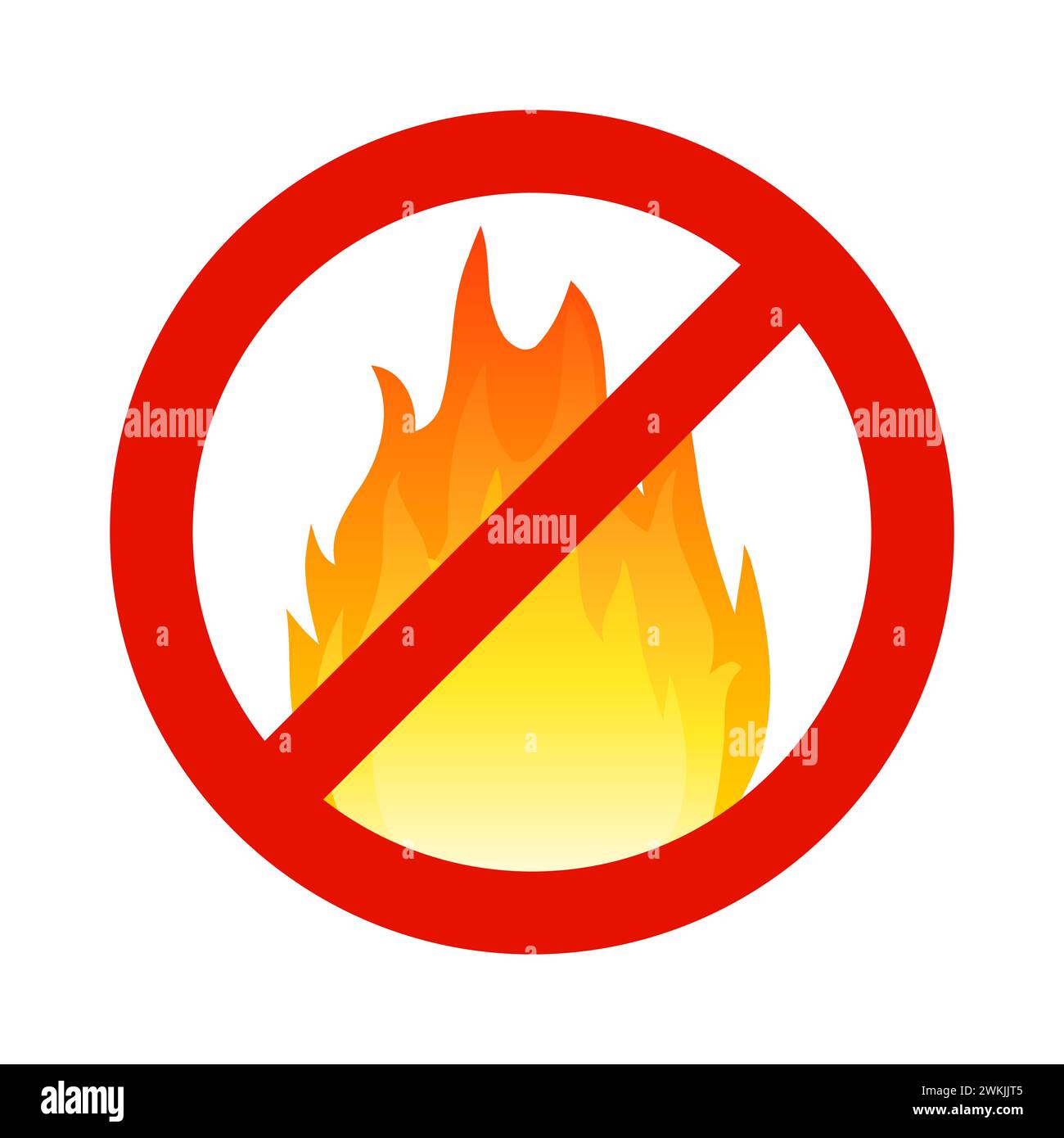 Symbole de feu inflammable, symbole de flamme hazzard. Icône d'avertissement d'arrêt de sécurité pour brûlure Illustration de Vecteur