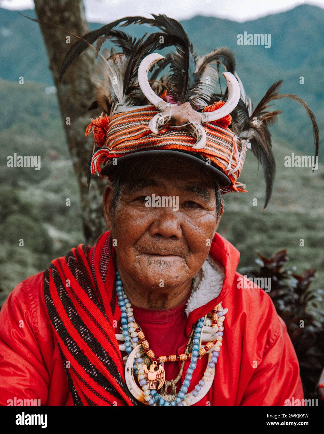 Membre de la tribu Infuego - Philippines | Banaue rizières en terrasses Banque D'Images