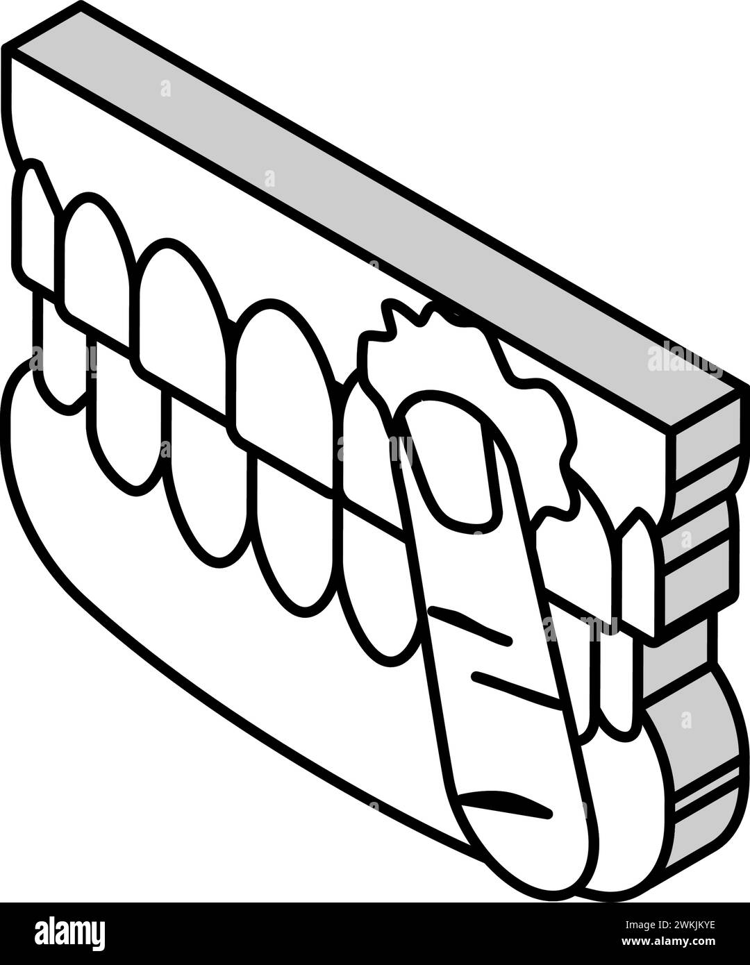 illustration vectorielle d'icône isométrique de bouche de snus nicotine Illustration de Vecteur