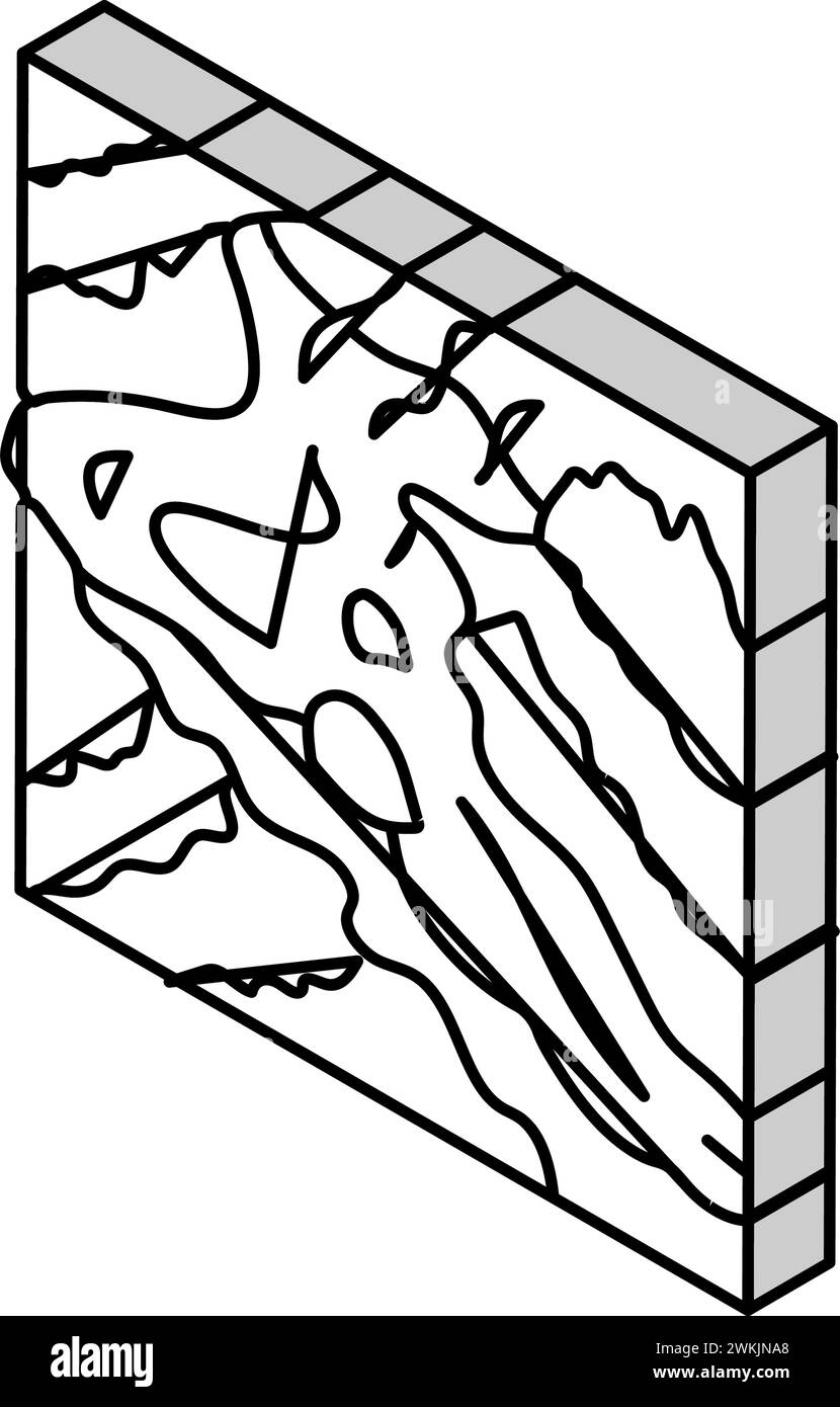 illustration vectorielle d'icône isométrique de coulée de lave Illustration de Vecteur