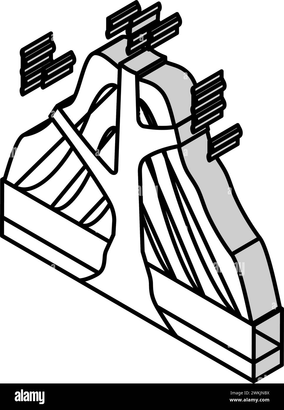 illustration vectorielle d'icône isométrique de lave stratovolcan Illustration de Vecteur