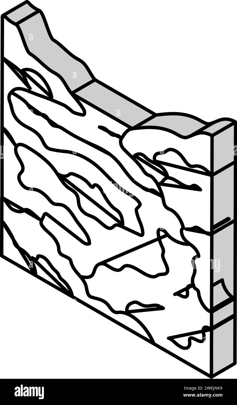 illustration vectorielle d'icône isométrique volcan de lave magma Illustration de Vecteur