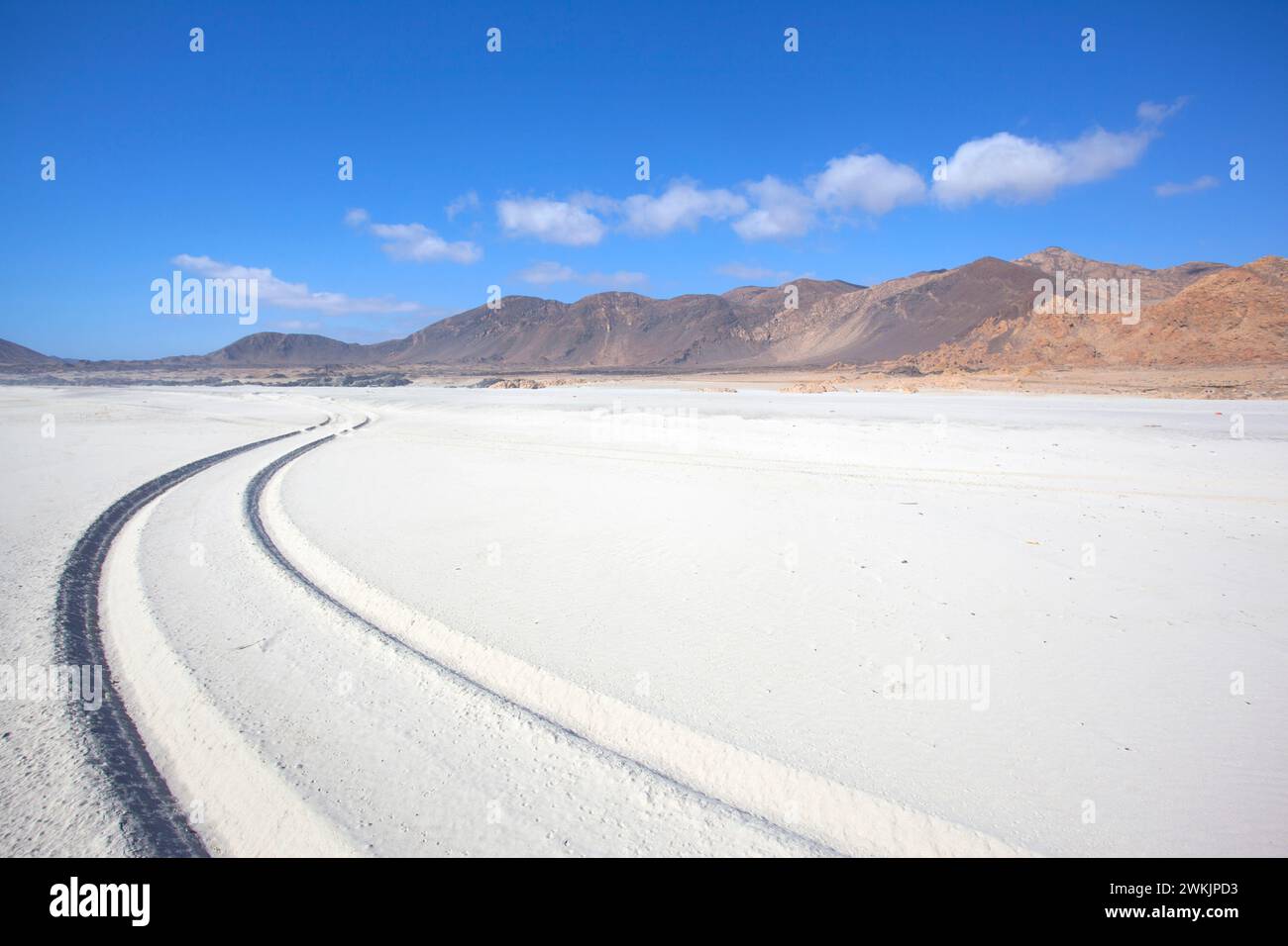 Sentier 4x4 à la plage de Los Amarillos dans le parc national Pan de Azucar, Antofagasta & Atacama, Chili. Banque D'Images