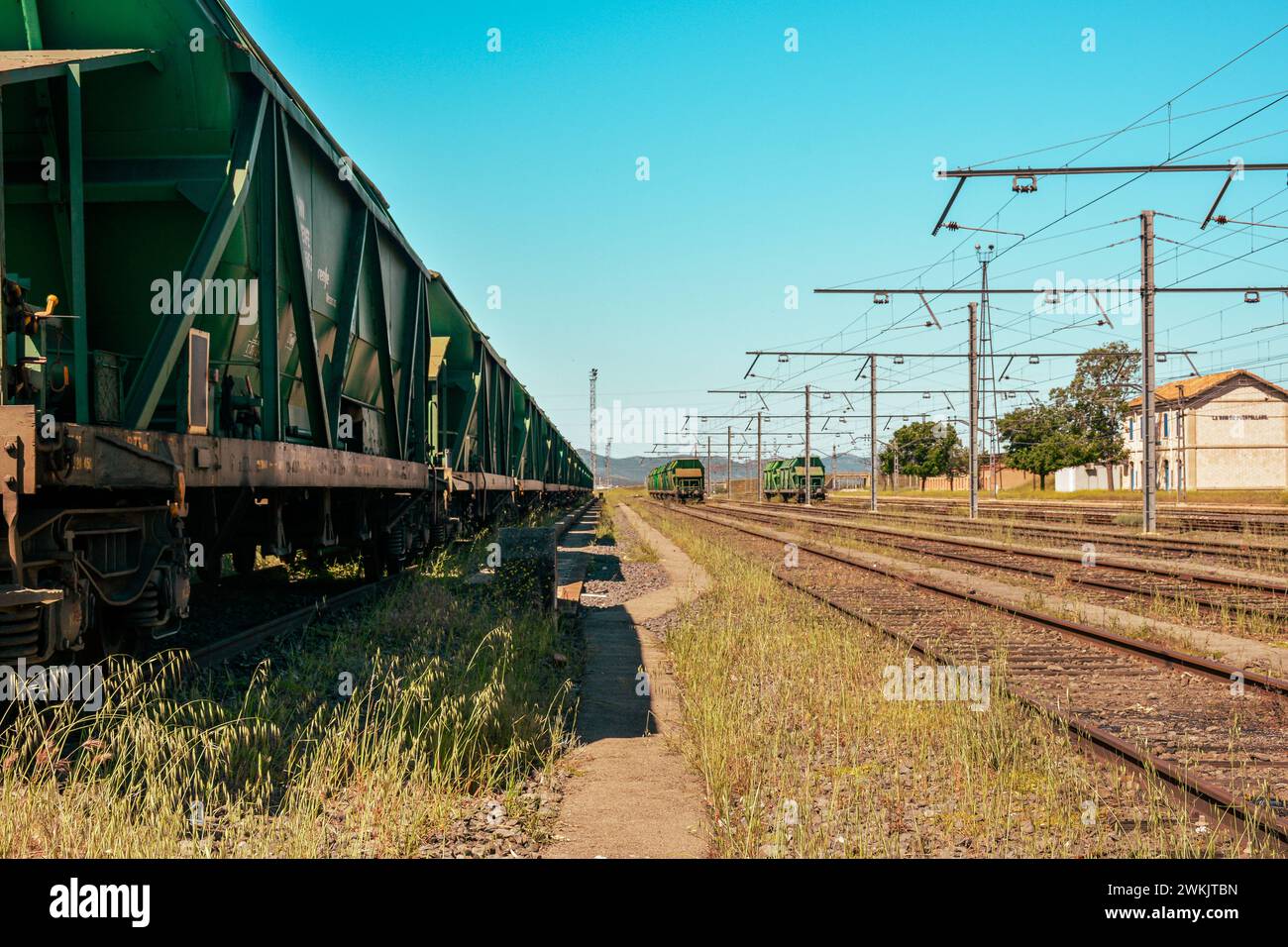 Transport de charbon à la gare de la Nava, Puertollano Banque D'Images