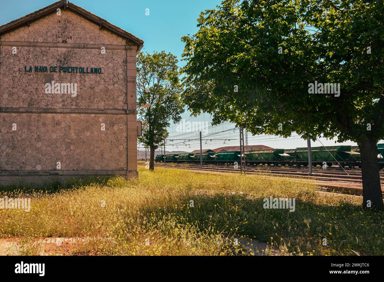 Transport de charbon à la gare de la Nava, Puertollano Banque D'Images