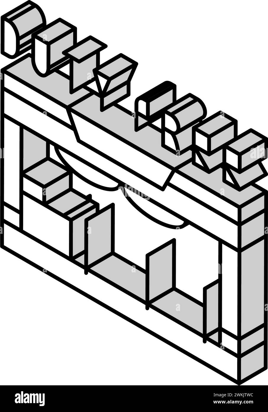 illustration vectorielle d'icône isométrique de magasin hors taxes Illustration de Vecteur