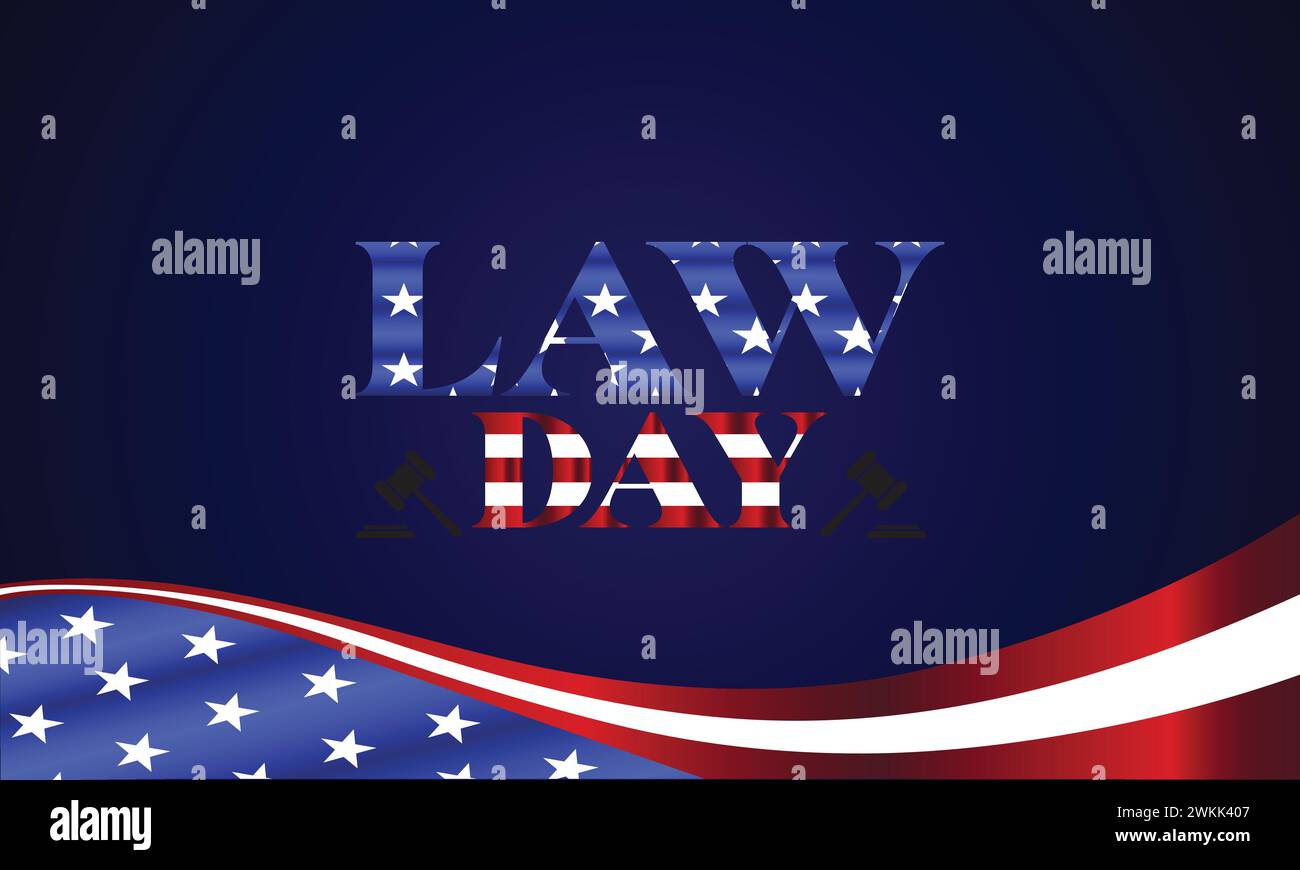 Texte élégant du jour de la loi avec la conception d'illustration drapeau USA Illustration de Vecteur