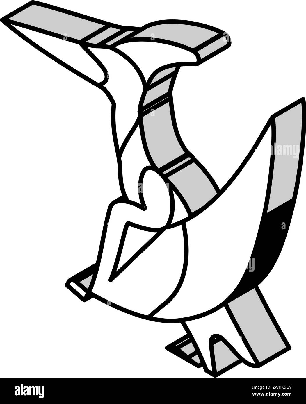 illustration vectorielle d'icône isométrique d'animal de dinosaure pteranodon Illustration de Vecteur