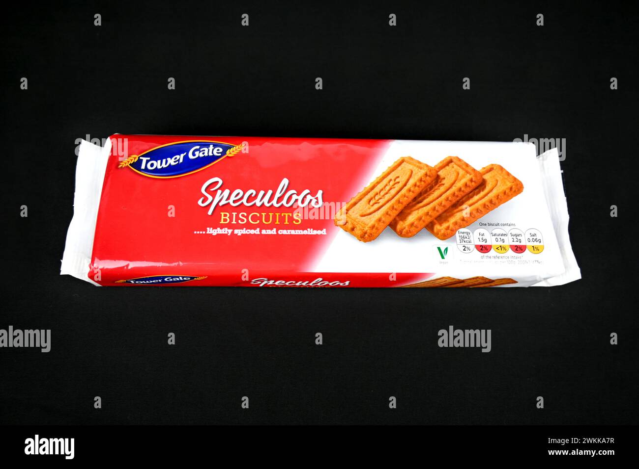 Lidl Tower gate speculoos biscuits – pays de Galles, Royaume-Uni – 19 février 2024 Banque D'Images