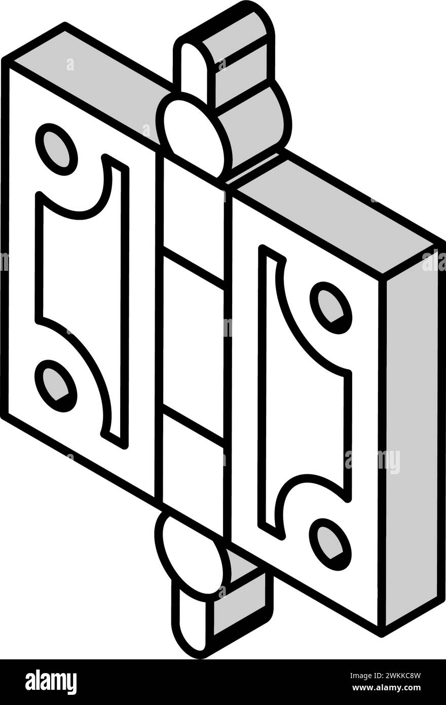 quincaillerie en fonte, mobilier, illustration vectorielle d'icône isométrique Illustration de Vecteur