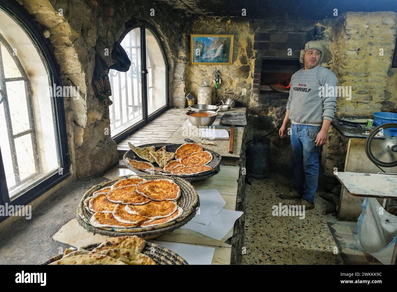 Syrie, inn restaurant sur le col Ein Hlakin Banque D'Images