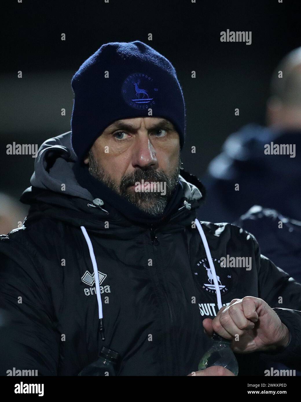 Kevin Phillips, manager de Hartlepool United, lors du match de Vanarama National League entre Hartlepool United et Altrincham au Victoria Park, Hartlepool, mardi 20 février 2024. (Photo : Mark Fletcher | mi News) crédit : MI News & Sport /Alamy Live News Banque D'Images