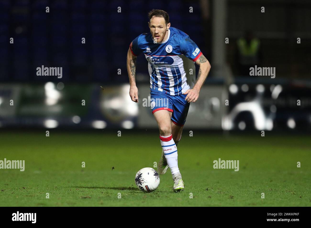 Tom Parkes de Hartlepool United lors du match de Vanarama National League entre Hartlepool United et Altrincham au Victoria Park, Hartlepool, mardi 20 février 2024. (Photo : Mark Fletcher | mi News) crédit : MI News & Sport /Alamy Live News Banque D'Images