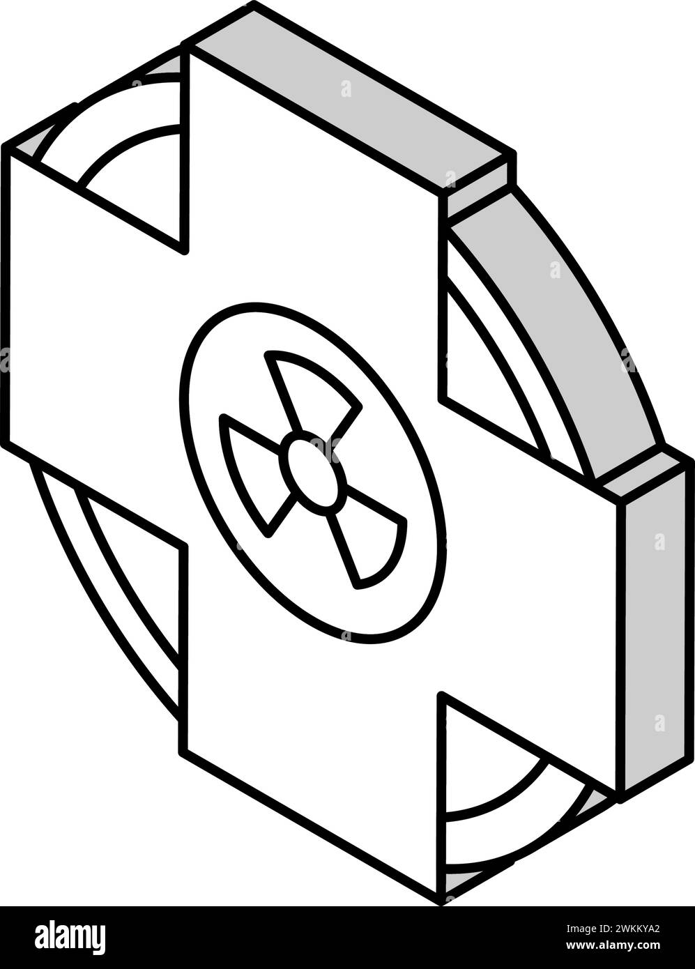 illustration vectorielle isométrique de l'énergie du laboratoire de médecine nucléaire Illustration de Vecteur