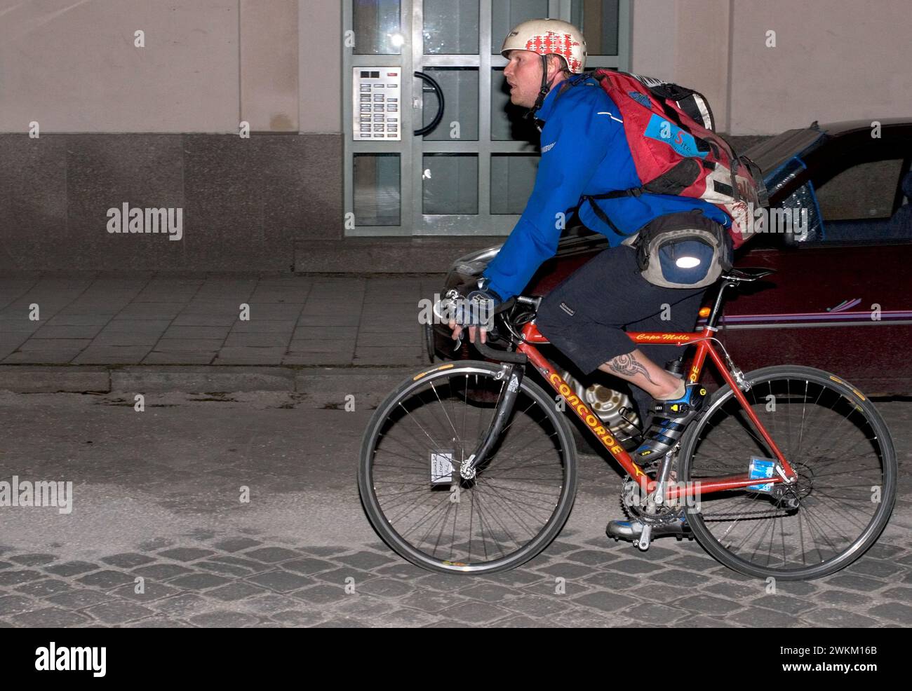 Le chat de ruelle, une course de coursiers à vélo, Munich, Bavière, Allemagne Banque D'Images