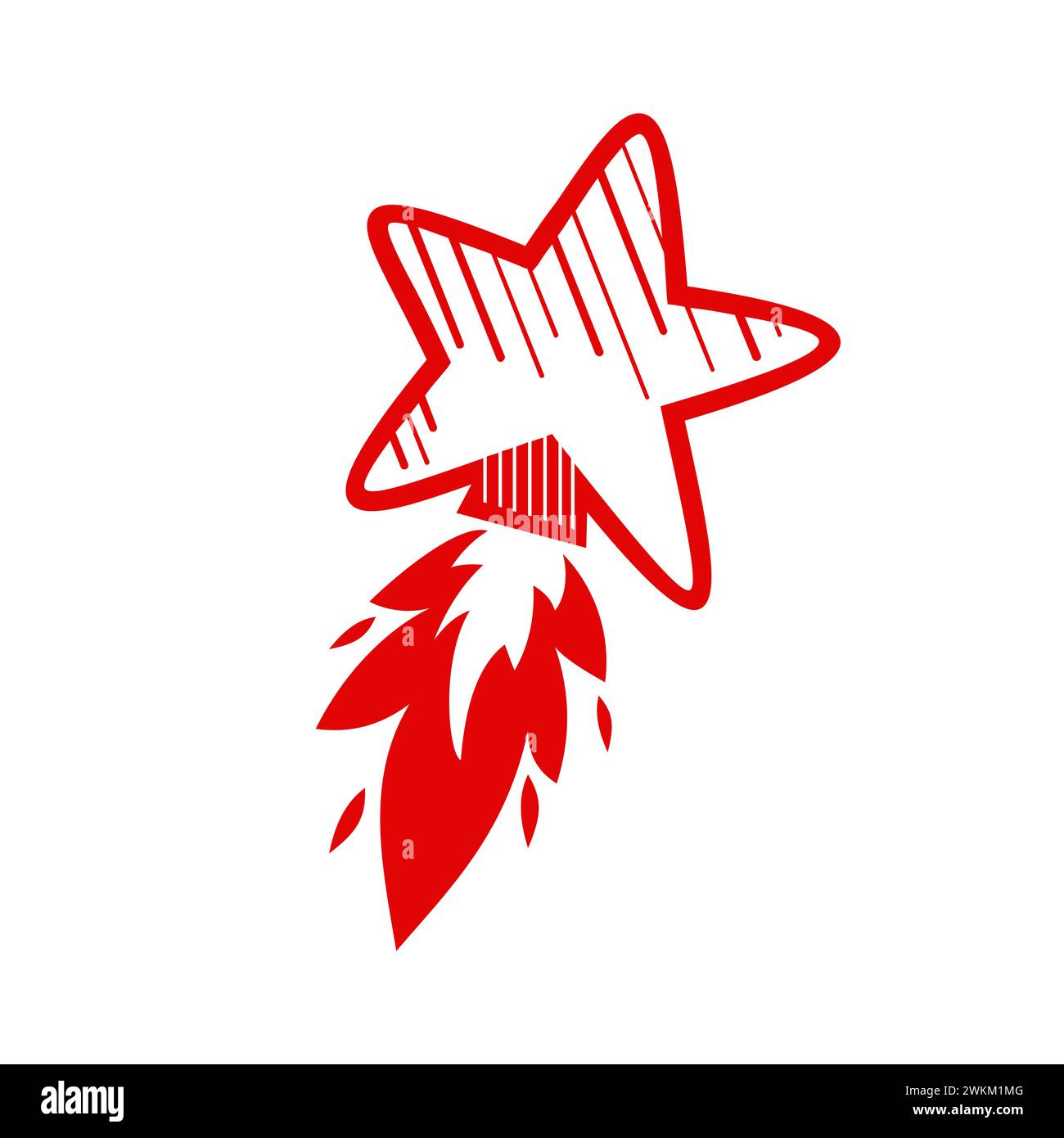 Icône Red Fiery Shooting Star Illustration de Vecteur