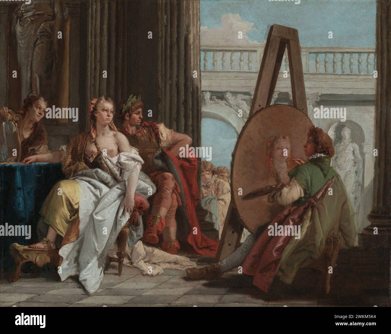 Alexandre le Grand et Campaspe dans l'atelier d'Apelles ; Giovanni Battista Tiepolo (italien, 1696 - 1770) ; Italie ; environ 1740 ; huile sur toile; 42,5 × 54 cm (16 3/4 × 21 1/4 po) ; 2000,6 Banque D'Images