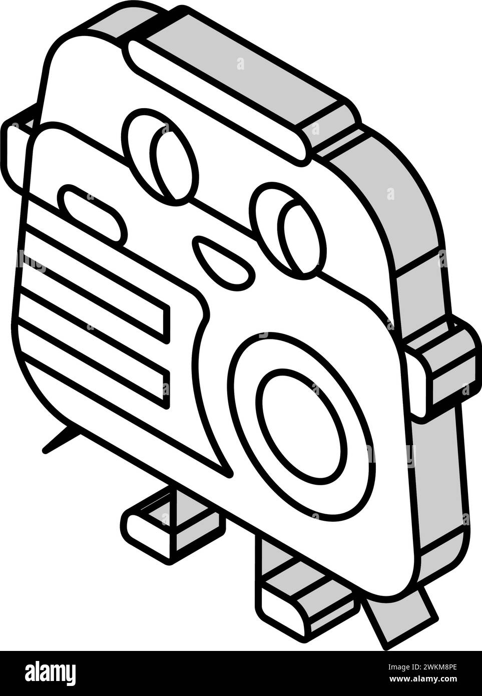 illustration vectorielle d'icône isométrique de musique de caractère de radio rétro Illustration de Vecteur