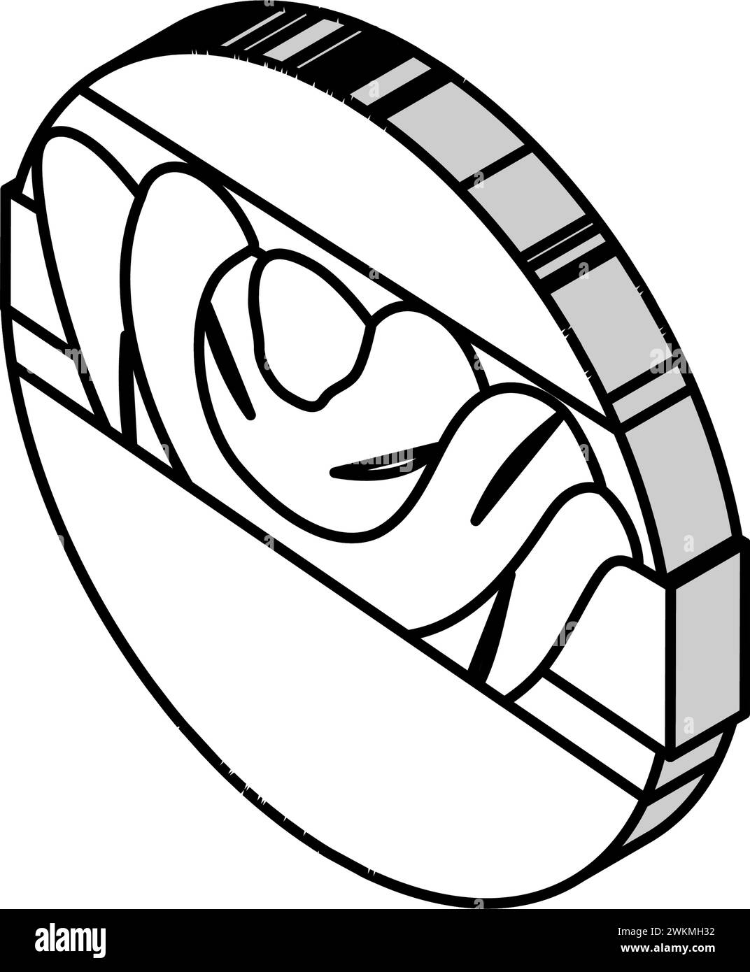 illustration vectorielle d'icône isométrique d'animal d'arbre de serpent Illustration de Vecteur