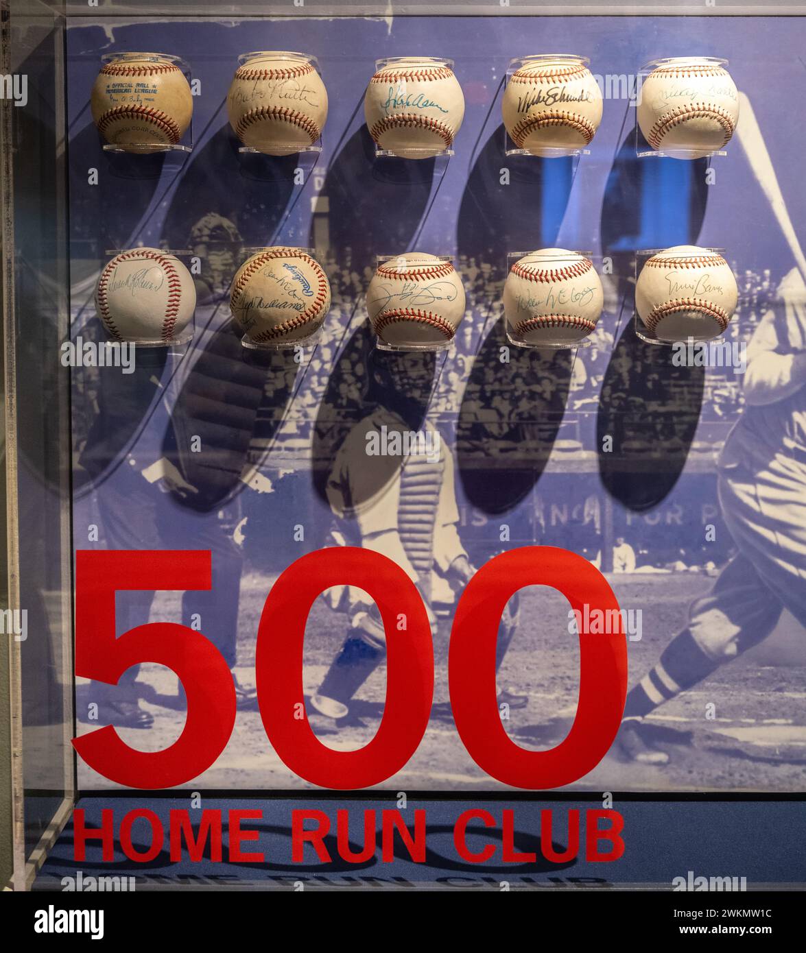 Balles de baseball du Home Run Club 500 avec autographes Banque D'Images