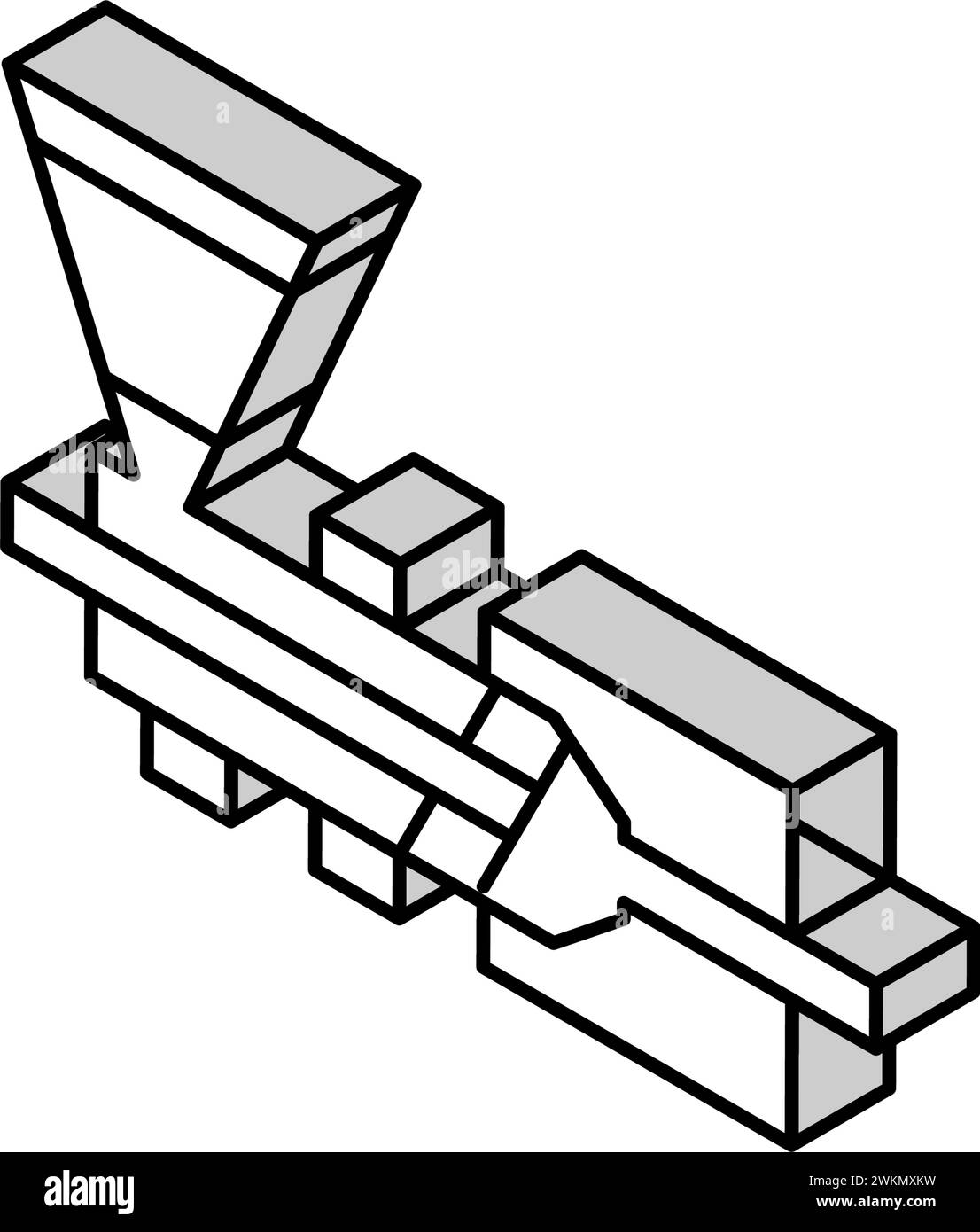 illustration vectorielle d'icône isométrique d'ingénierie des matériaux d'extrusion Illustration de Vecteur