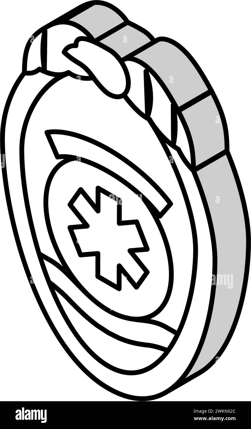 illustration vectorielle d'icône isométrique d'ambulance de badge emt Illustration de Vecteur