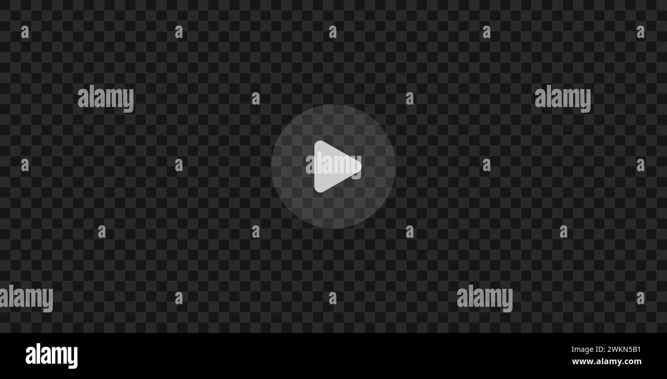 Bouton de lecture sur la texture de fond transparente sombre. Modèle de lecteur vidéo. Ordinateur de cinéma ou écran de télévision vide. Appuyez, cliquez, enregistrez l'icône sur l'interface de la fenêtre multimédia. Illustration vectorielle. Illustration de Vecteur