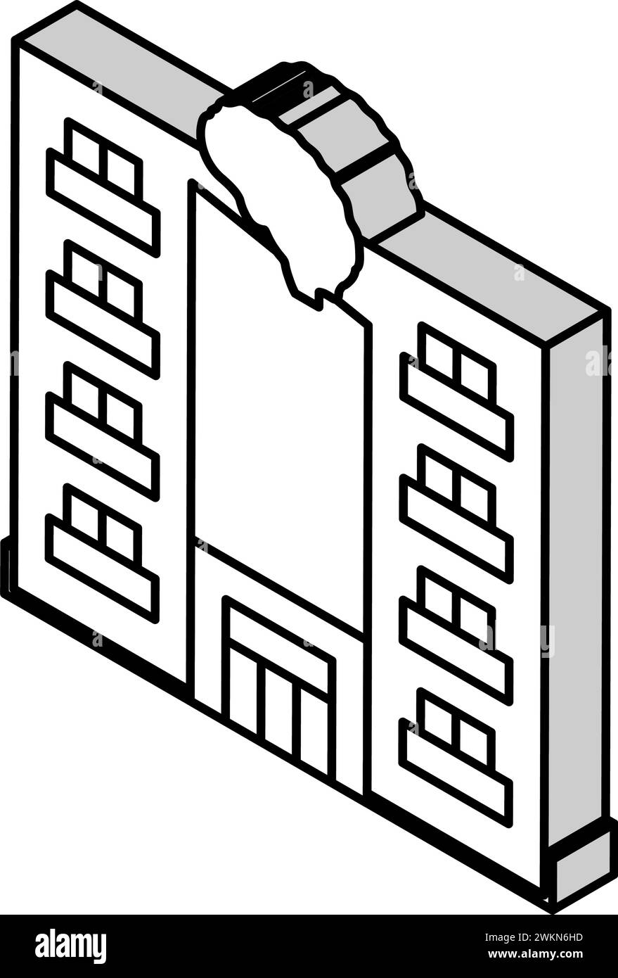illustration vectorielle isométrique d'icône clinique neurologique Illustration de Vecteur