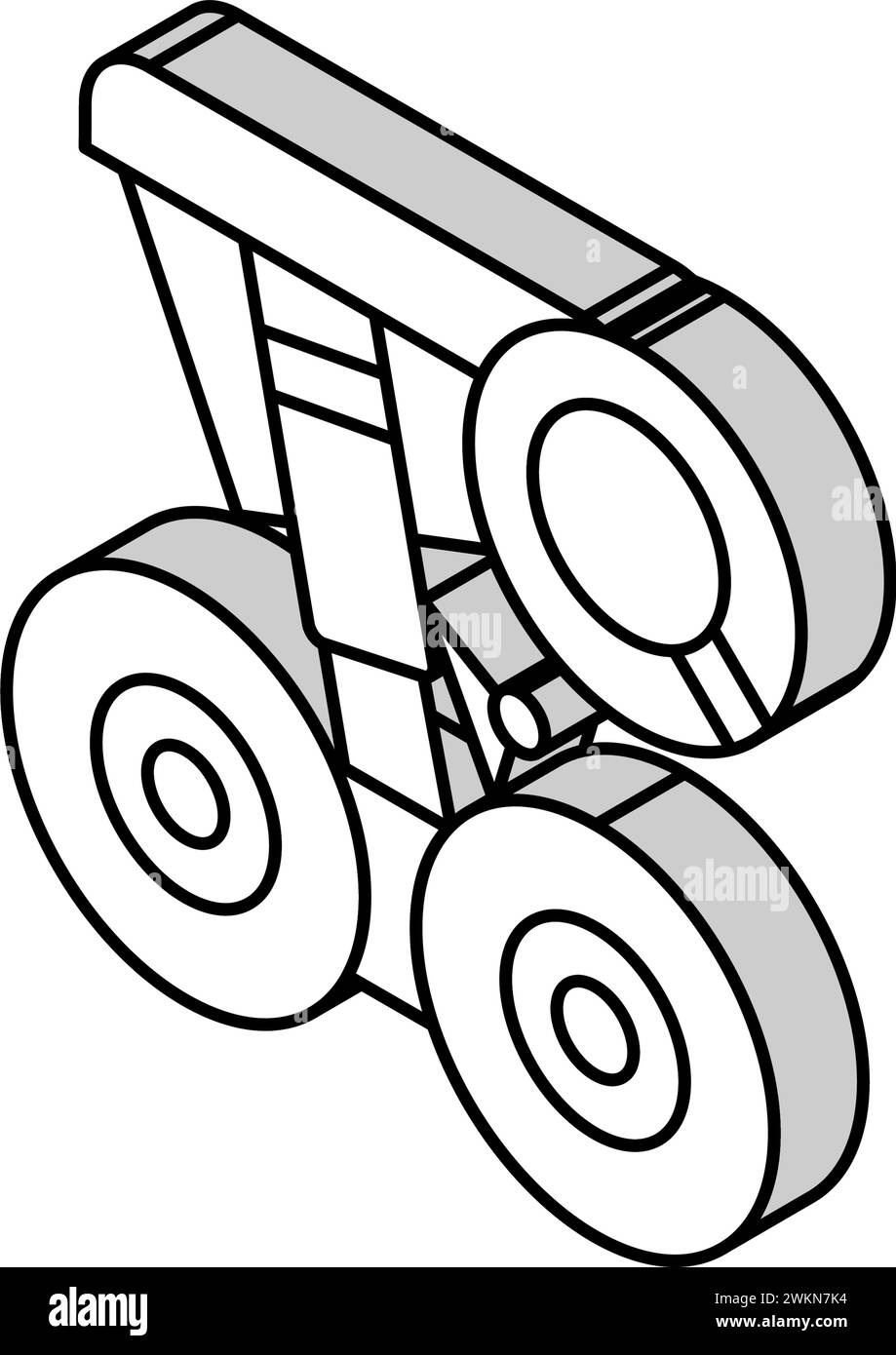 illustration vectorielle d'icône isométrique d'aéronef de vérification du train d'atterrissage Illustration de Vecteur