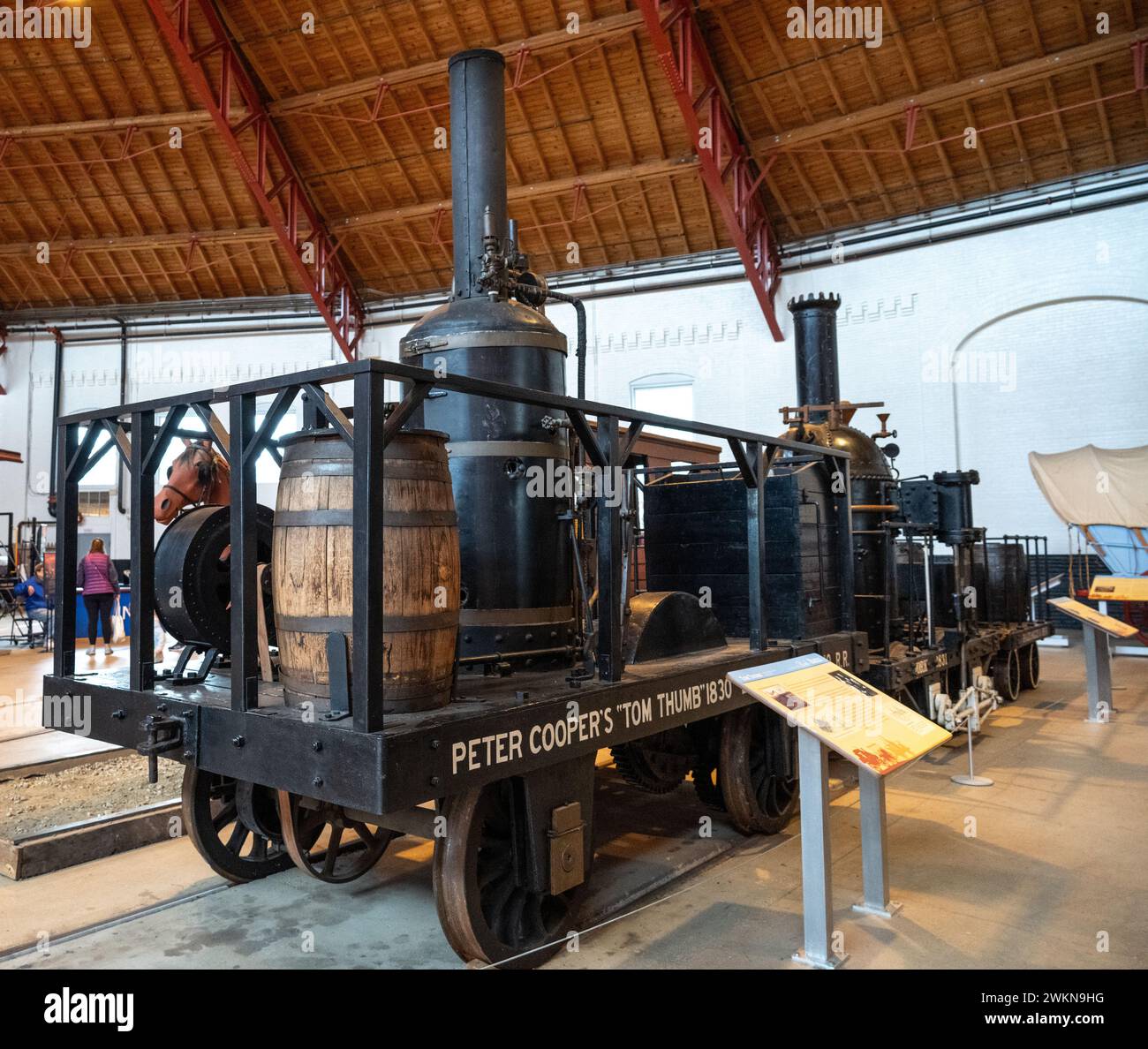 « TomThumb », premier moteur à vapeur de construction américaine utilisé par la ligne B&O. Également appelé le.' Conçu par Peter Cooper. Banque D'Images