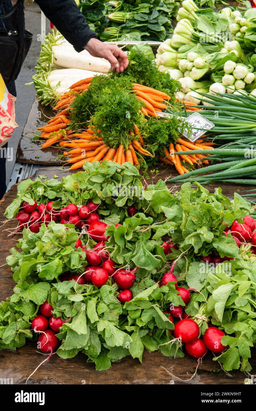 Produits frais au Harbourside Markets, Wellington, Nouvelle-Zélande Banque D'Images