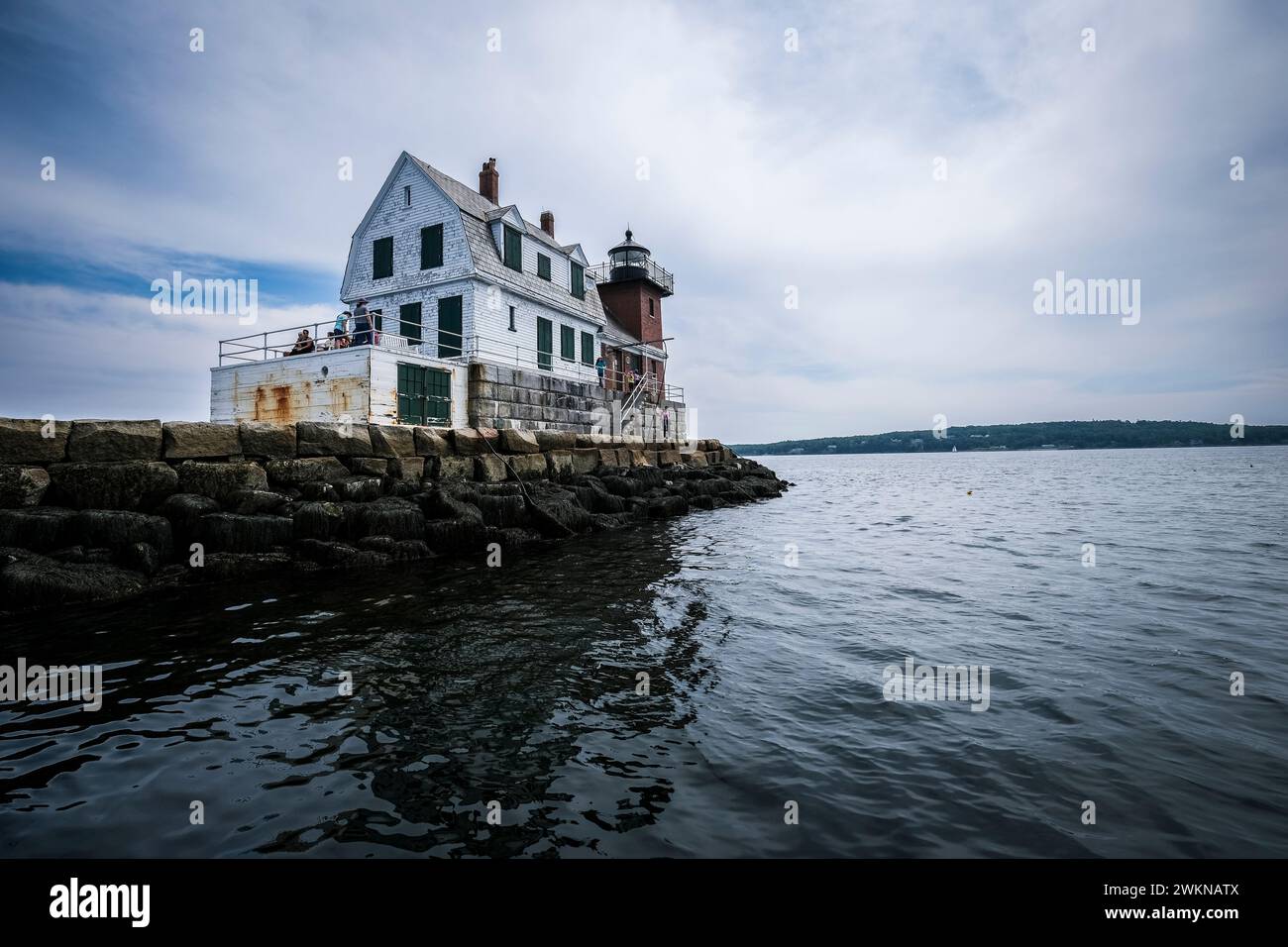 Phare de Rockland Harbor Breakwater, Maine, États-Unis Banque D'Images