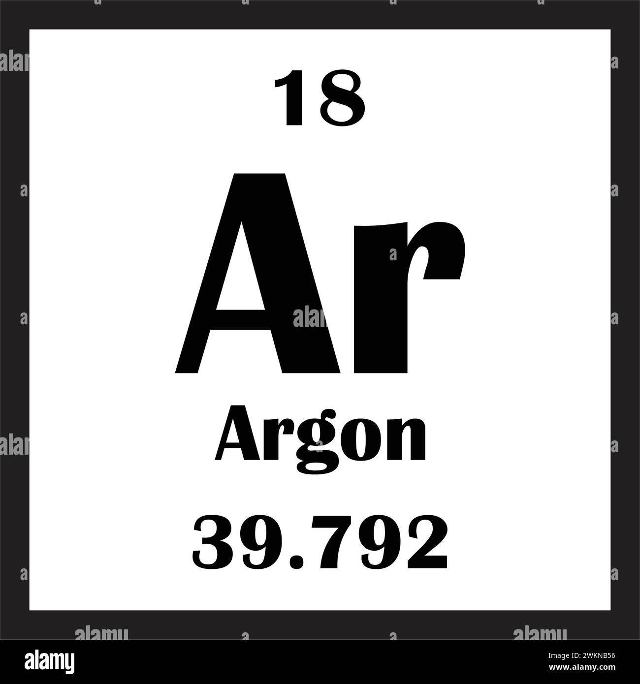 Conception d'illustration vectorielle d'icône d'élément chimique d'argon Illustration de Vecteur